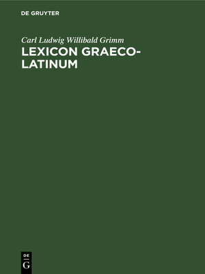 cover image of Lexicon Graeco-Latinum